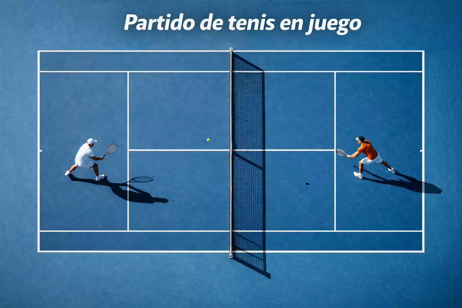 Partido de tenis profesional en pista dura visto desde la grada con el marcador electrónico iluminado durante un punto en directo