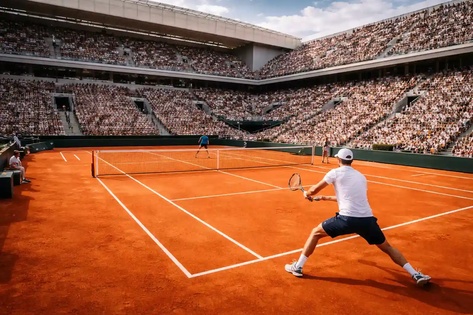 Pista Philippe Chatrier de Roland Garros con tierra batida naranja